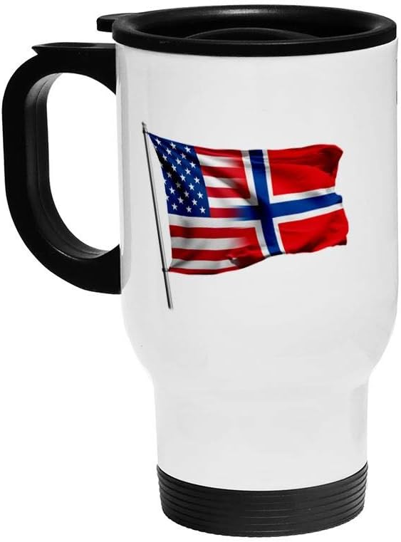 ExpressItBest 12oz Insulated Wine/Coffee Glass - Flag of Norway (Norwegian) - Many Options