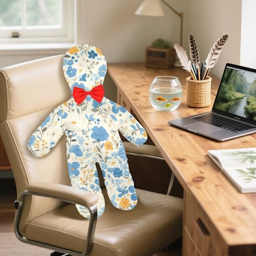 Almohada de Peluche Suave Color Azul Floral miniatura 5