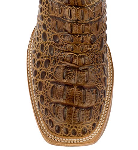 Texas Legacy Mens Sand Western Cowboy Boots Leather Square Toe Crocodile Print4