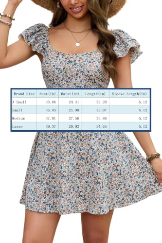 Image of Women's Elegant Floral Dress Coll. (All-Seasons) - Sleeveless /Short /Midi, V-Neck Ruffle, Fashion Casual Party Dresses