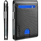 RUNBOX Slim Wallets for Men - Leather Money Clip Mens Wallet - RFID Blocking Front Pocket Bifold Wallet - Thin Credit Card Holder with Gift Box