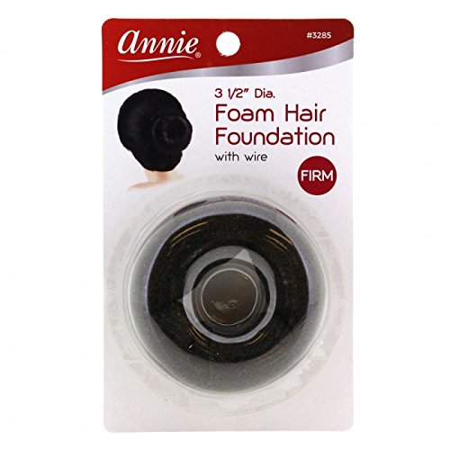ANNIE 3 1/2" DIAMETER FOAM HAIR FOUNDATION BLACK #3285 DONUT/BUN