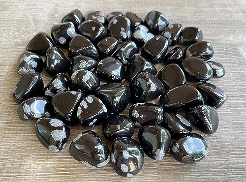 Image of GAF TREASURES 1 /2 LB Snowflake Obsidian Tumbled Stones, Polished Natural Snowflake Obsidian Gemstone, Snowflake Obsidian Healing Crystals (Snowflake Obsidian)