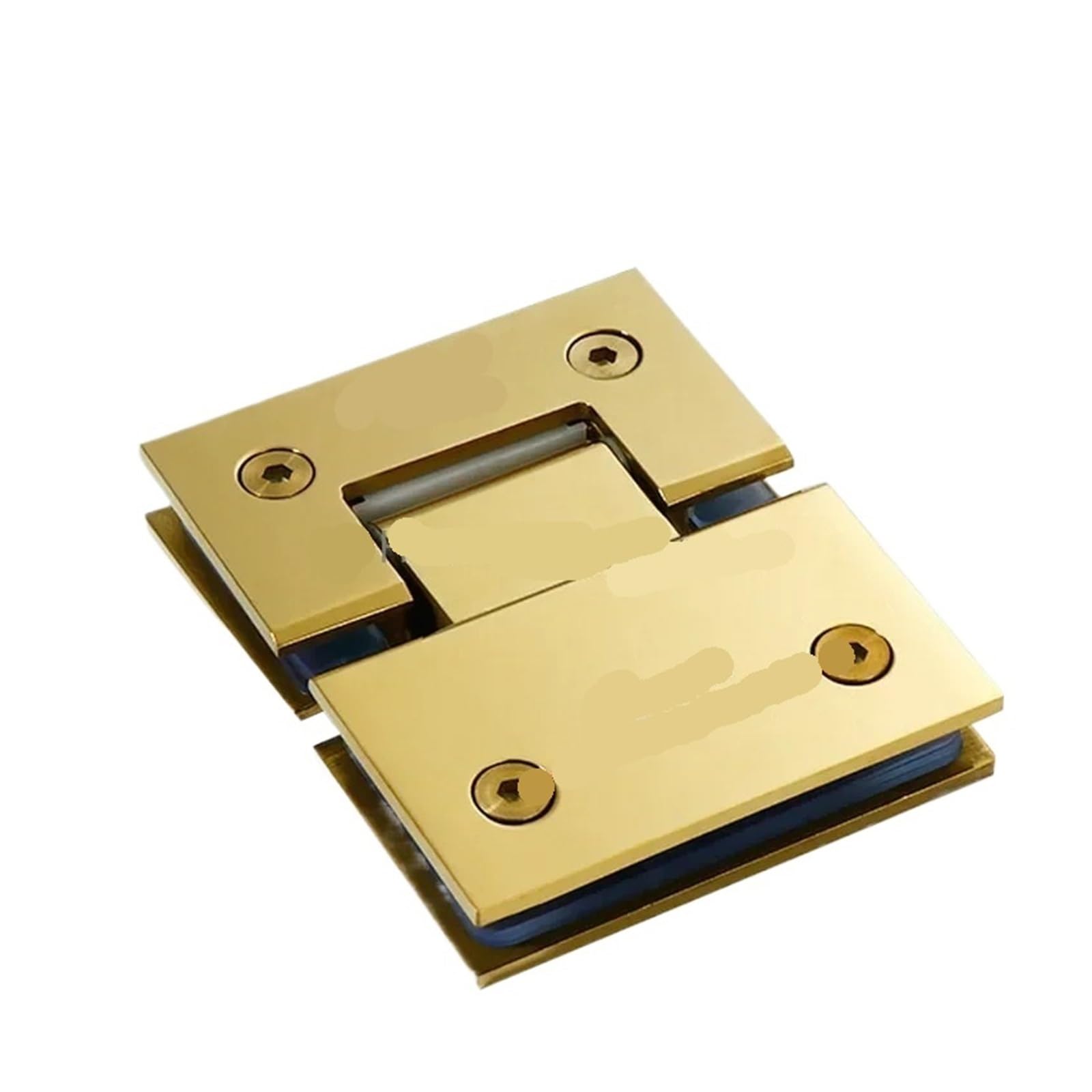 Padgcnor Gold Bathroom Glass Door Hinges 180 Degrees Showcase Clip Stainless Steel Heavy Duty Glass Bracket Clamp Shower Door Hinge Furniture Replacement Parts(Gold)