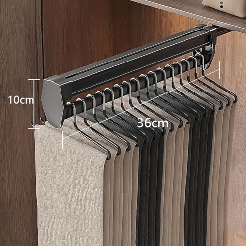 Porte-pantalons extensible en alliage d'aluminium rétractable pour placard