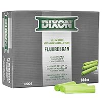 Dixon 12004 Fluorescan Chalk with Tapered 4 x 1\" Sticks (Pack of 144), Yellow-Green