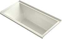 Vista 1 de Kohler K-1121-R-96 Underscore 60" x 30" baño de alcohol con brida de azulejos y desagüe para mano derecha, galleta