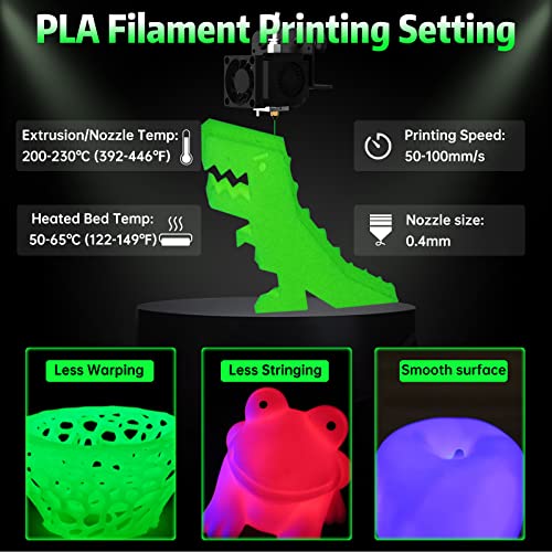 Image of SUNLU Glow in The Dark PLA Filament, Neatly Wound Luminous PLA 3D Printer Filament 1.75mm Dimensional Accuracy + /- 0.02mm, Fit Most FDM 3D Printers, 1kg Spool (2.2lbs), (White PLA, Glow Green)