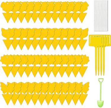 AMAZON - 54 Pieces Sticky Fruit Fly Trap,Dual-Side Fruit Fly and Fungus Gnat Sticky Catcher Trap for Indoor Outdoor Fruit Fly,Fungus Gnats,Mosquito,Flying Insect Bug Pest,White Flies YUEQINGLONG