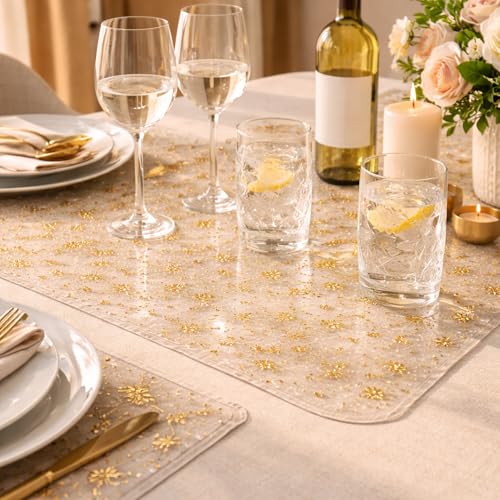 Image of SHOPPOFOBIX Kitchen Mat EVA Food Grade Multipurpose Washable Anti Slip Mat /Sheet for Fridge, Shelf Liner, Table, Kitchen Drawer mat (Golden Mini Flower)
