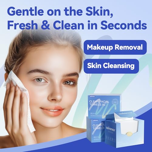 Winner Cotton Face Towels, 100% USDA Biobased Facial Towelettes, Disposable Face Towel XL, Odor-Free, Ultra Soft Makeup Remover Wipes for Sensitive Skin, Biodegradable, 55 Count, 1 Pack - Image 5