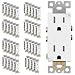 Enerlites Decorator Receptacle Outlet Child Safe Tamper-Resistant, Self-Grounding, 2-Pole, 15A 125V, UL Listed, 61501-W, White 40 Pack