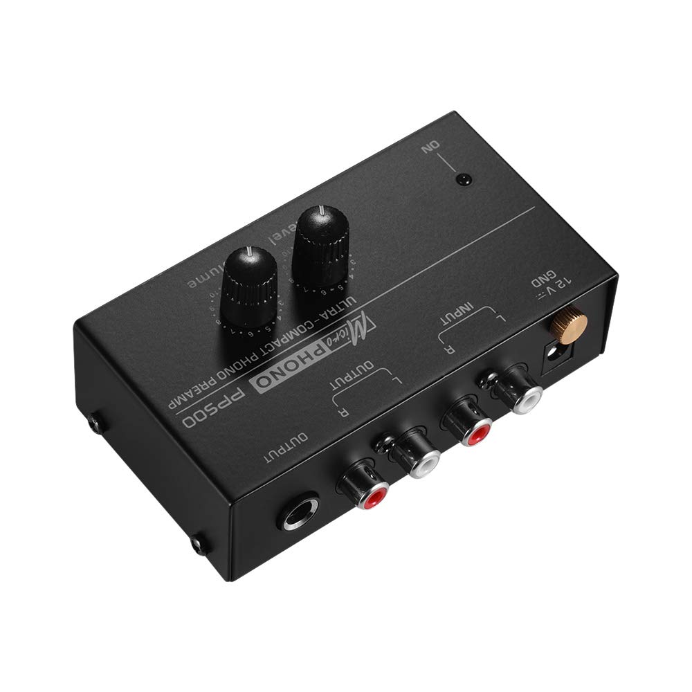 Kalaok Preamplificador Phono Preamp ultracompacto con controles de nivel y volumen Entrada y salida RCA Interfaces de salida TRS de 1/4"