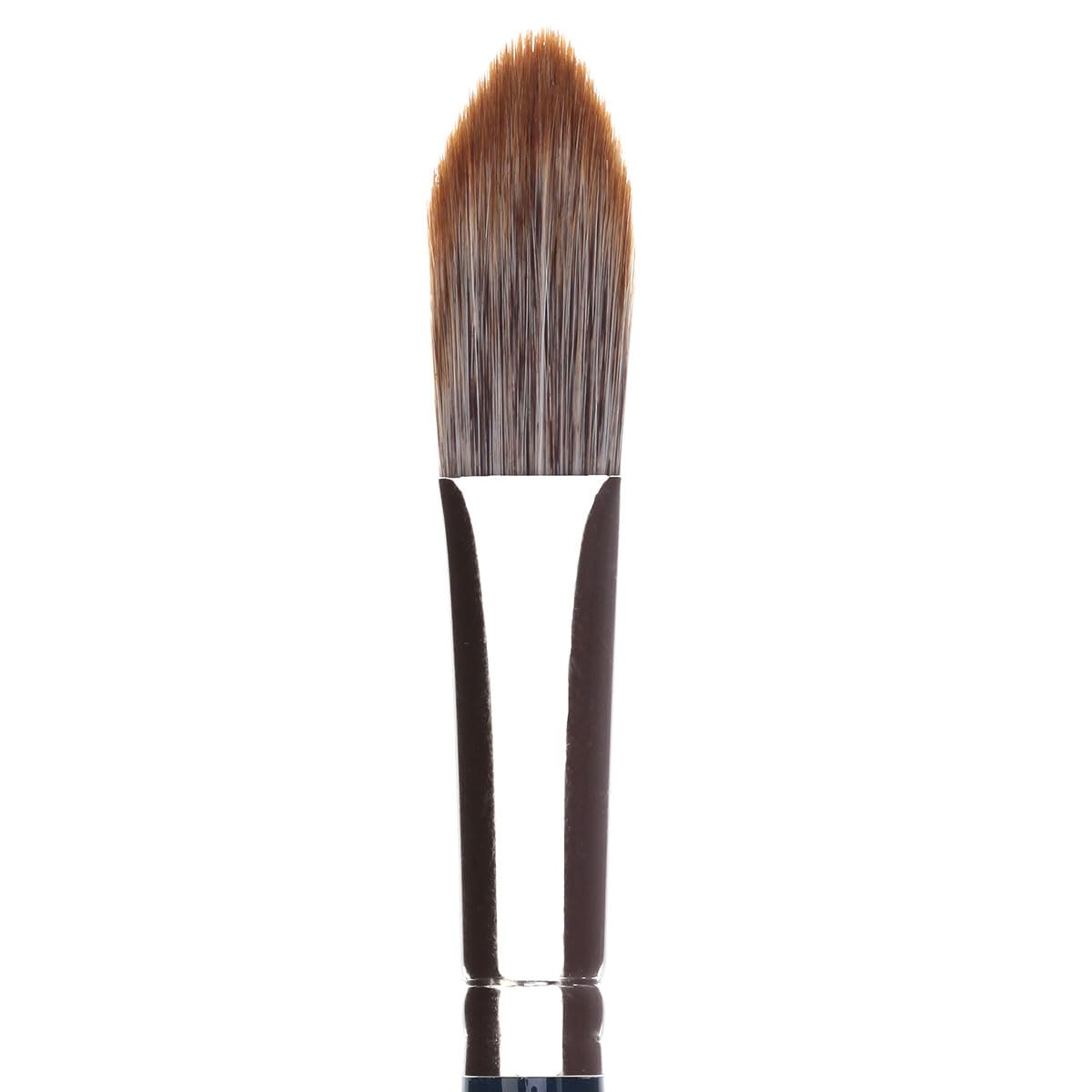SIÂN RICHARDS Pyramid Contour and Foundation Makeup Brush, Natural Animal Hair, Burgundy and Silver, Flat Pressed Dome Shape