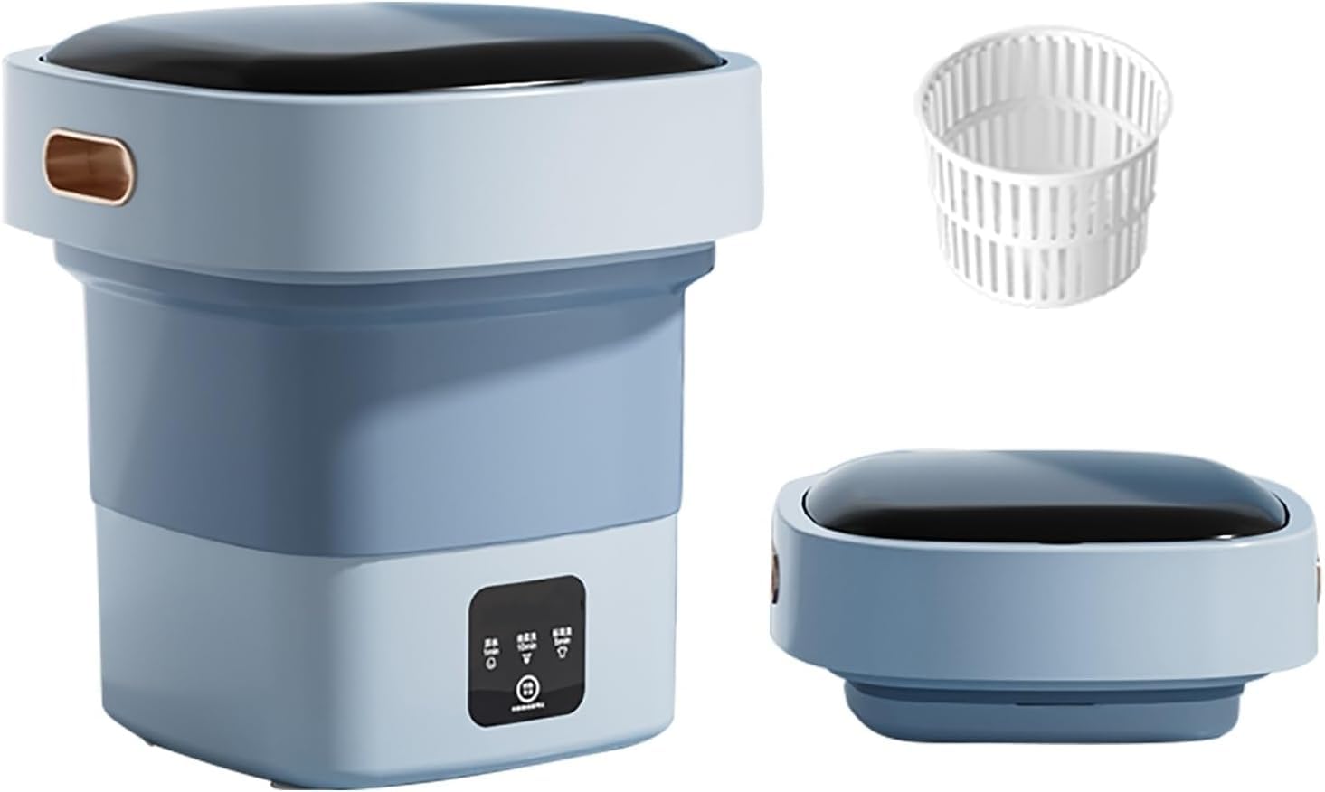 Lavatrice Portatile, Mini Lavatrice Pieghevole da 13 Litri con 3 modalità di Pulizia per Biancheria Intima, Vestiti per Bambini, Calzi, Piccoli Delicati, per Appartamenti, Dormitori, Bianco