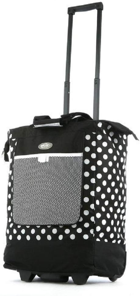 Rolling Printed Shopper Tote, Black, One Size