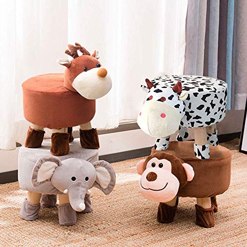 baobe Washable Animal Ottoman, Kids Footrest Stool, Animal Shoe Change Stool Cartoon Chair