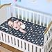 Checkered Plaid Cactus Dark Blue Cooling Baby Mattress Protector pad 28