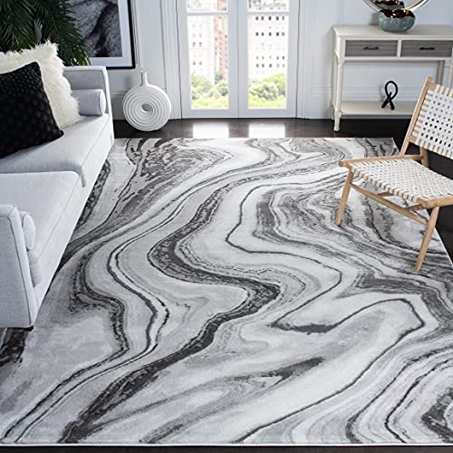 Best Colour Carpet for Grey Sofa: Top Picks to Elevate Your Space 3 SAFAVIEH Craft Collection Area Rug - 8' x 10', Grey & Silver, Modern Abstract Design, Non-Shedding & Easy Care, Ideal for High Traffic Areas in Living Room, Bedroom (CFT819G)