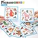 PicassoTiles 56pc Magnetic Animal Speed Matching Game + Art Drawing Board, Pair Matching Puzzle, Educational Family Games, Board Games, All-in-one Easel Chalkboard & Whiteboard with Art Accessories