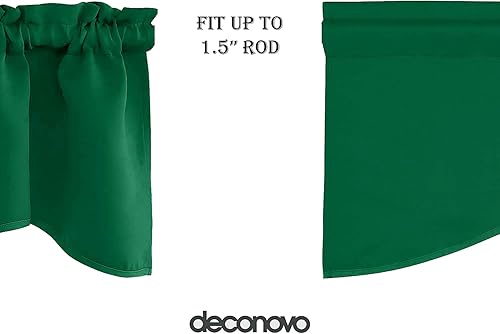 Miniatura 3 de MDS - Paquete de 1 cenefa para ventanas, con aislamiento térmico, para oscurecer la habitación, cenefas de cortina de cocina con bolsillo para