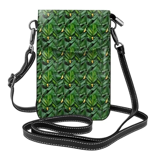 Mini sac à bandoulière femme léger petit sac imprimé feuilles de bananier