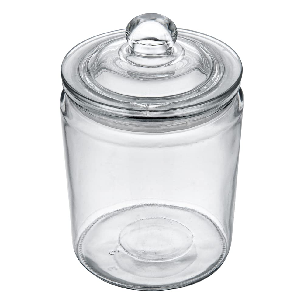 Restaurantware Vetri szklany słoik do przechowywania o pojemności 0,5 gala, ze szklaną pokrywką, 15 x 15 x 20 cm, 1 pudełko