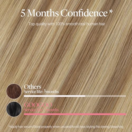 Image of GOO GOO Clip in Hair Extensions Real Human Hair Blonde Remy Extensions