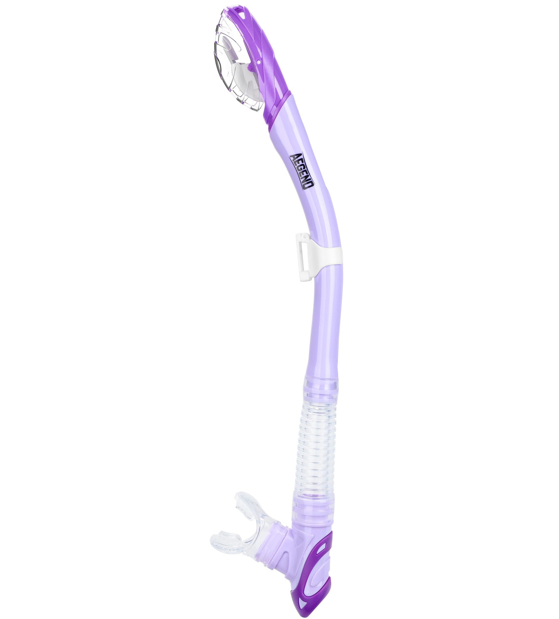 AegendDry Snorkel, Dive Mask Easy-Breath Free Diving Snorkel for Snorkeling Scuba Diving Freediving Swimming, with Top Dry Valve and Food-Grade Silicone Mouthpiece