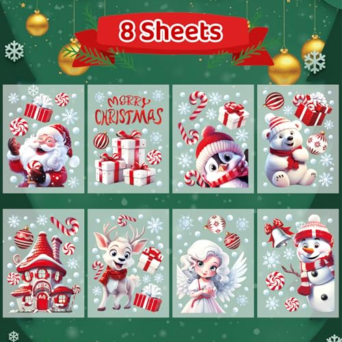 DERAYEE Fensterbilder Weihnachten,Christmas Window Decoration,Weihnachten Fenster für Weihnachtsdeko