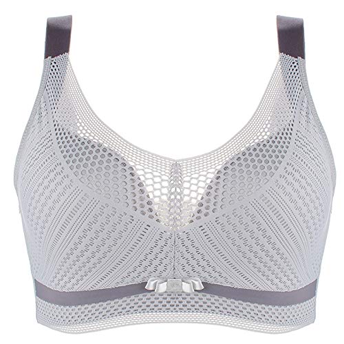 Sujetadores deportivos para mujer talla grande con cobertura completa gris 105D