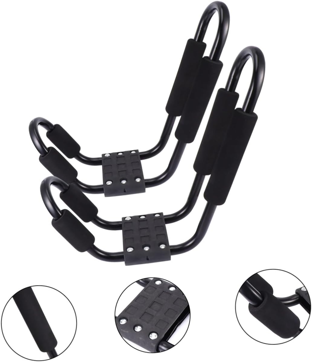 Mikinona 2pcs Kayak Roof Rack Shaped Aluminium Carrier with Padding for Secure Fixing Car SUV Truck Rooftop Easy to Install Kayak and Canoe Holder