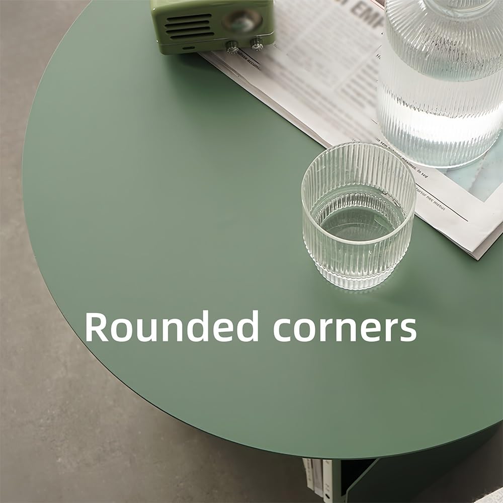 Metal Round Side Table, Creative Mini Coffee Table with Open Storage, Versatile Decorative Table for Bedroom, Living Room, Study, Office, and Guest Room(White)