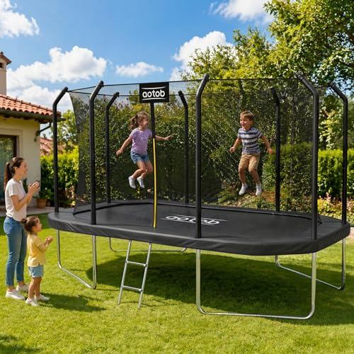 Image of AOTOB 12 FT /14 FT Rectangle Trampoline with Net