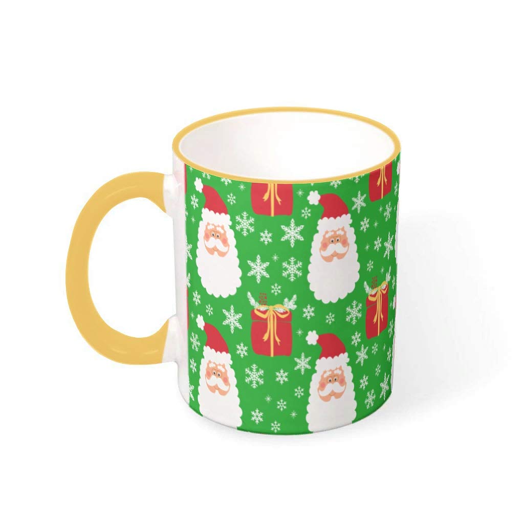XJJ88 Christmas Flower Brewing Tea Mug with Handle Ceramic Unique Cup - Hanukkah Presents, Suit for Dorm use (11 Ounces)
