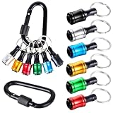 6 Stücks Bohrer-Bithalter, Schlüsselanhänger, 1/4-Zoll-Sechskant-Schnellspanner, Bohrerverlängerung, Bithalter mit praktischem Karabiner, tragbarer Schraubendreher-Bithalter für Schlagschrauber
