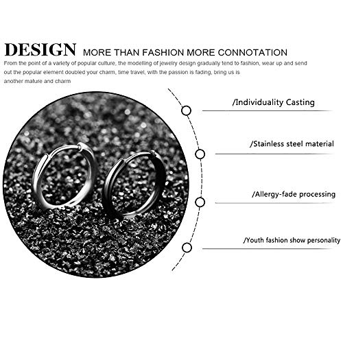 Image of 316L Surgical Stainless Steel Huggie Hoop Earrings 6mm 8mm 10mm 11mm 12mm 14mm Hypoallergenic Earrings Ring Cartilage Helix Lobes Hinge Sleep Earrings for Men Women