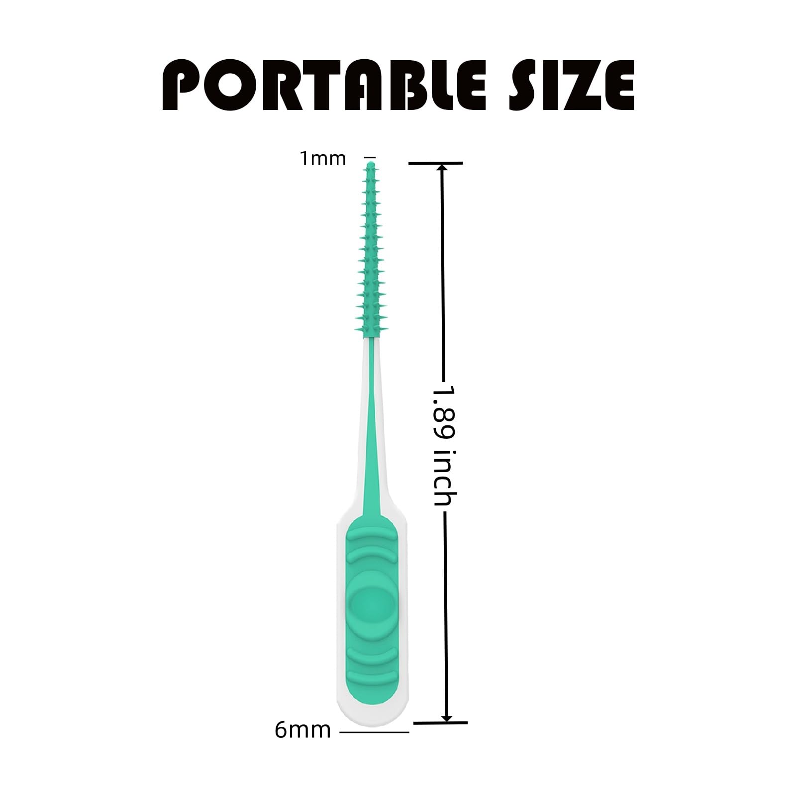 200 cepillos interdentales con mango de goma suave, púas dentales desechables para limpieza de dientes, púas dentales con práctica funda de polipropileno (verde)