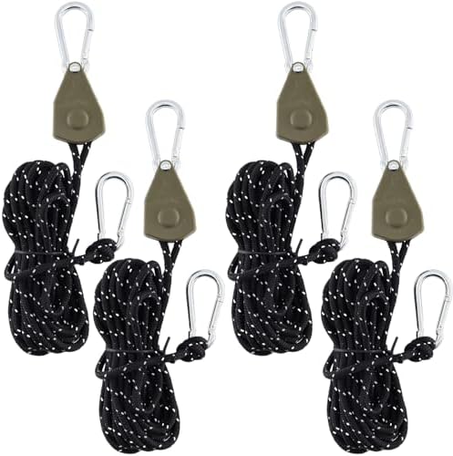 Tyafzzn 4 Stück 4mm Reflektierend Abspannseile Seil mit Seilspanner, 4M