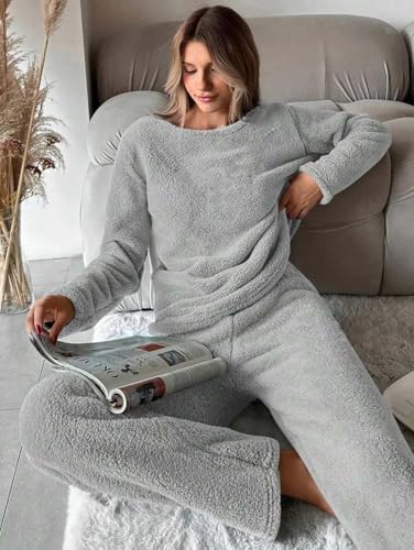 Image of KOTTY Women's Sherpa Track Suit | Winter Co-Ord Set with Sweatshirt & Lower | Soft Fleece Warm Sportswear for Ladies