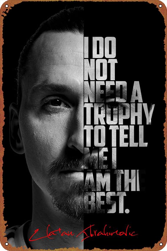 IEITB Zlatan Ibrahimovic Home Decoration 20 * 30CM Tin Poster - Exquisite Wall Picture