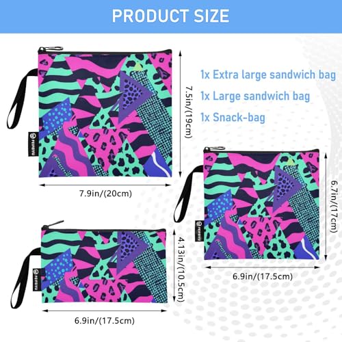 Bolsas reutilizables para sándwich y snack 3 unidades miniatura 3