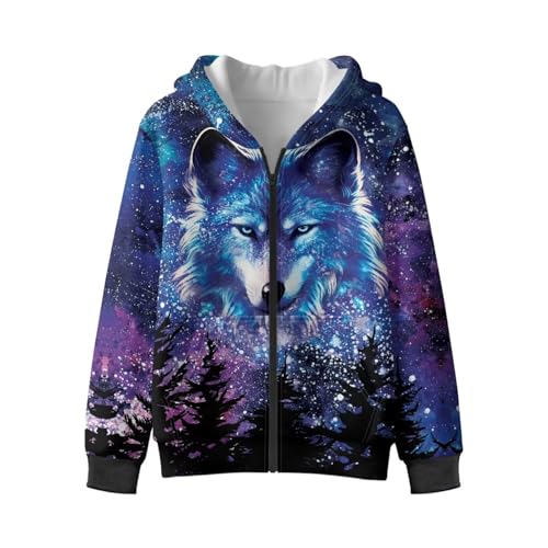 Little & Big Boys Zip Up Hoodie,Lightweight Thickened and Warm Kids Full Zipper Hooded Fashion Sweatshirt4