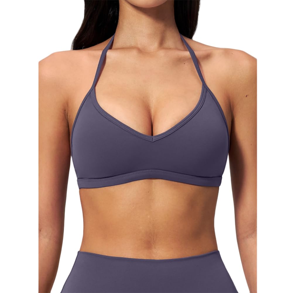 JPXJGT Lightweight High Support Sports Bra Women Quick Dry Breathable Workout Fitness Top Soft Yoga Bra(Size:L,Color:Purple)