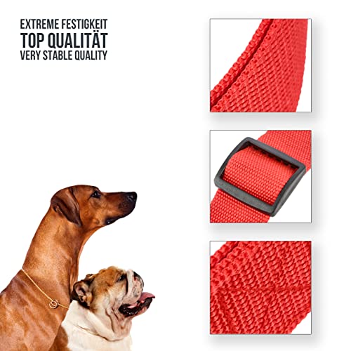 Lantelme Hunde Auto Sicherheitsgurt Adapter XL ausziehbar 60cm bis 95cm Extra Breit und Stark | Gurtadapter Nylon Farbe Rot für Autogurt KFZ Wohnmobil Fahrzeug Auto | Für große Hunde Tiertransport