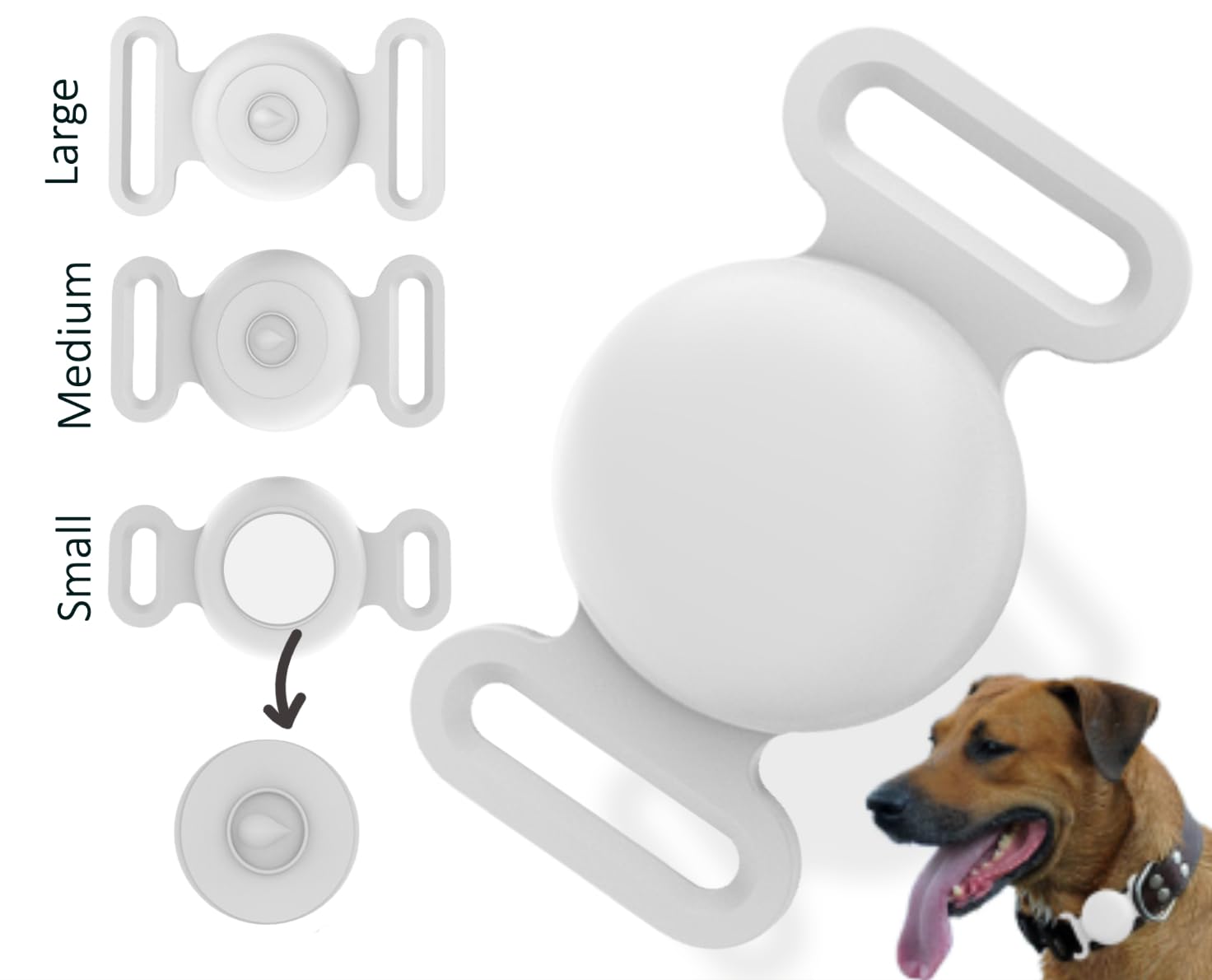 AirTag - Custodia in silicone per collari di cani e gatti, impermeabile, leggera e flessibile, da fissare con passante per cuccioli, cinghie per zaino da scuola (L, blu