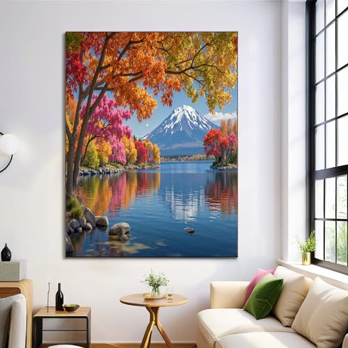 Lienzo de arces otoñales y Monte Fuji en gran formato 70x100cm 3