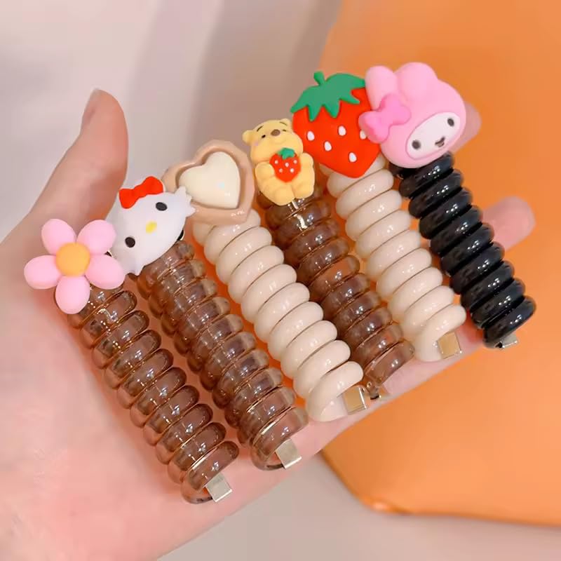 Girls Clubs Spiral Hair Ties for Girls Colorful Braid Telephone Wire hair band for Kids | stretchy Rubber band Hair Accessories For Women & Girls (Assorted, Pack of 6 Pcs) (B0D9KFHDD3) Amazon Price History, Amazon Price Tracker
