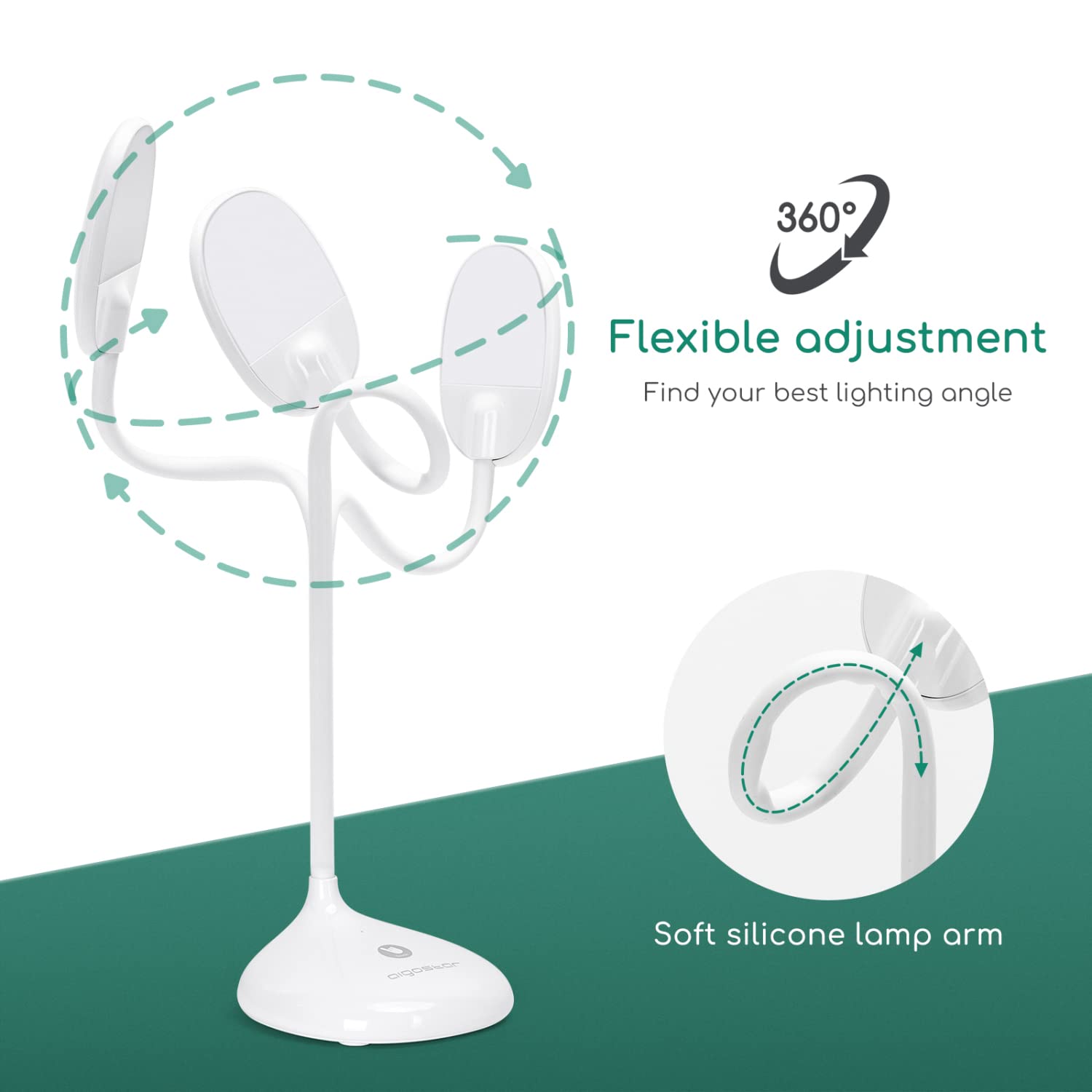 Lámpara De Escritorio LED Con Brazo Flexible - Luz Natural 4000K, Control Táctil, 3 Niveles De Brillo, Cable USB-C Incluido