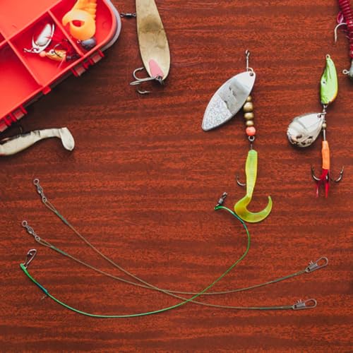 30 unidades de líderes de pesca de acero de alta resistencia miniatura 4
